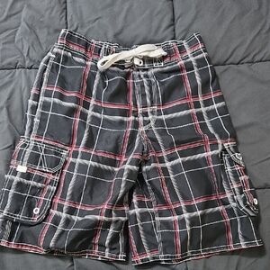 Plaid Swim Trunks